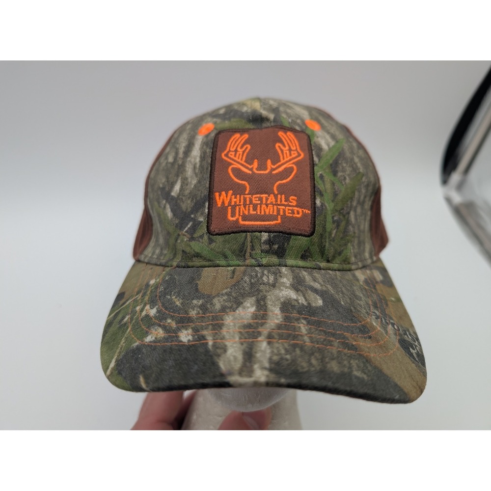 Whitetails Unlimited Paramount Outdoors Mossy Oak Camo Brown Orange Hat Cap